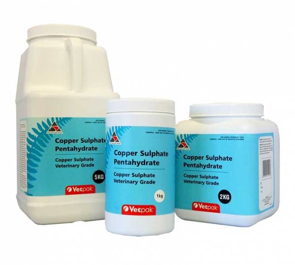 Copper Sulphate Vet Products Vetpak NZ