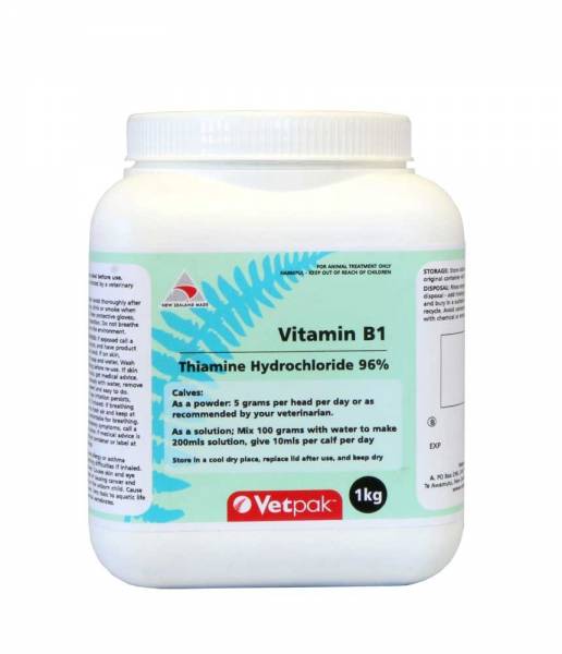 Thiamine Powder (Vitamin B1) Vet Products Vetpak NZ